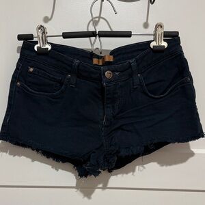 Women’s Indigo Frayed Denim Shorts